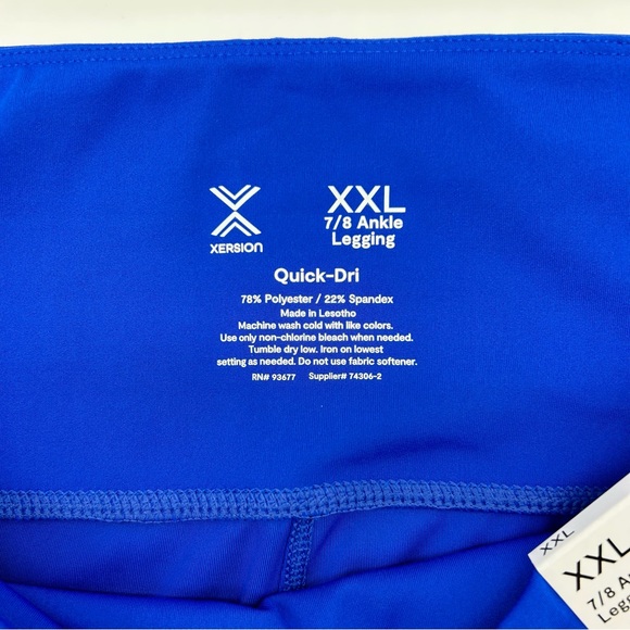 Xersion Women's Set of 2 Blue & Maroon High Rise 7/8 Ankle Leggings Size XXL - Picture 7 of 11